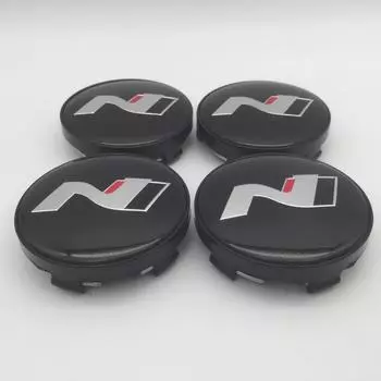 4 шт. 56 мм 60 мм N LINE, центральная крышка колеса автомобиля, крышка ступицы, значок, эмблема, наклейка, аксессуары для стайлинга автомобиля 56mm чёрный