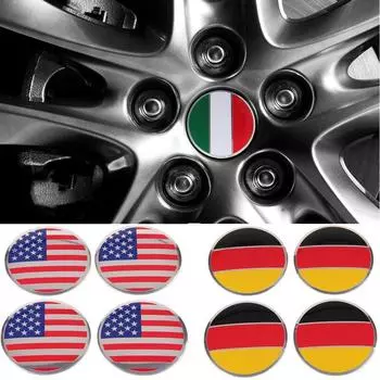 4 шт., 56 мм, наклейка с национальным флагом, эмблема колпачков ступицы колеса автомобиля для Великобритании, США, Италии, Франции, Австралии и т. д. China