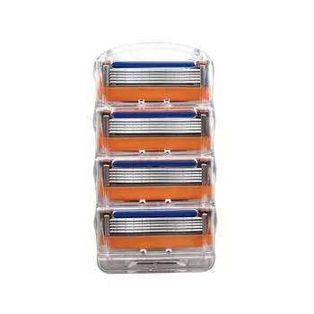 4 шт. 5-слойные мужские лезвия для бритья безопасная бритва бритва для бровей ручной инструмент для бритья уход за лицом оранжевый