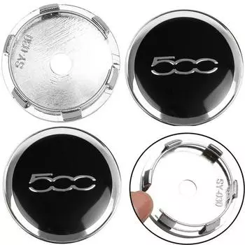 4 шт. 60 мм колпачки для колес автомобиля для Fiat 500 5CC логотип колпачок ступицы колеса автомобиля значок эмблема крышка для Fiat 124 125 125 500 695 чёрный