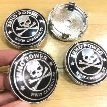 4 шт., 60 мм ZENO POWER, эмблема с черепом, центральная крышка колеса автомобиля, крышка ступицы, автоаксессуары серебряный