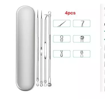 4 шт./6 шт./8 шт./11 шт. Инструмент для удаления черных точек из нержавеющей стали, инструмент для удаления прыщей, инструмент для экстракции акне 4PCS