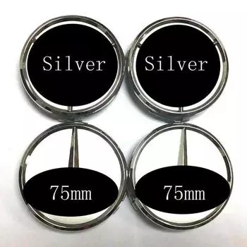 4 шт. 75 мм для центрального колпака колеса автомобиля Me+rced+es с логотипом серебряный