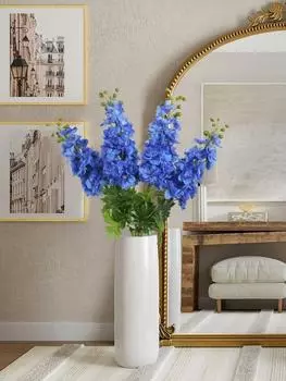 4 шт., 80 см, длинный стебель, живокость, латексные искусственные цветы Real Touch для высоких ваз, столов, дома, свадьбы, садового декора белый