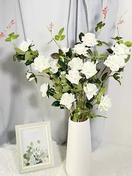 4 шт., 82 см, 20 головок, шелковый искусственный цветок розы, искусственный цветок, длинный стебель, роза для дома, свадьбы, свадьбы, дня рождения, столы, украшения для двора, цветочные красный