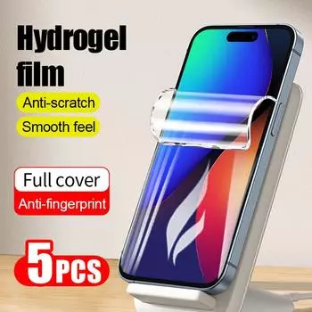 4 шт. 9D мягкая гидрогелевая пленка с полным покрытием для iPhone 15 14 13 11 pro max 12 mini X XS XR, защитная пленка для экрана, не стеклянная защитная пленка iphone 11 чистый