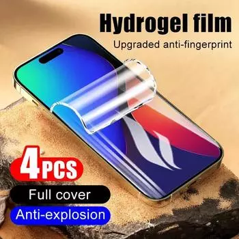 4 шт. 9D защитная пленка для экрана телефона не стекло для iPhone 15 14 13 12 11 pro mini plus гидрогелевая пленка X XR XS max крышка защитная пленка iphone 11 чистый