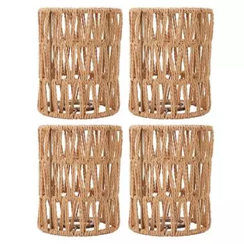 4 шт. абажур ретро имитация ротанга в богемном стиле плетеный вручную абажур для торшера люстры
