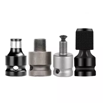 4 шт. Адаптеры для головок дрелей Адаптеры для ударных гайковертов Аксессуары и насадки для дрелей 1/2-дюймовый квадратный привод на 1/4-дюймовый шестигранный разъем