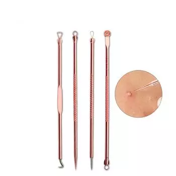 4 шт., акне, угри, комедоны, черные точки, прыщи, средство для удаления пятен, уход за кожей, женская красота, лечение акне, очищающее средство для пор, игольчатый крючок розового золота