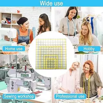 4 шт. акриловая линейка для квилтинга 4,5/6/9,5/12,5-дюймовая квадратная линейка для резки ткани с четкой разметкой жёлтый