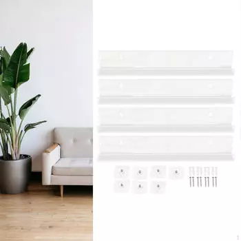 4 шт. акриловая полка для бейсбольных карточек, витрина, стойка для виниловых пластинок для гостиной чёрный