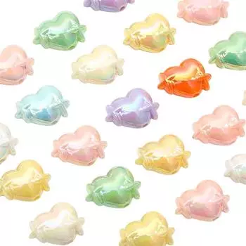 4 шт. акриловые кремовые бусины в форме сердца и звезды для DIY ожерелье, браслет, серьги, аксессуары для изготовления ювелирных изделий светло-синий