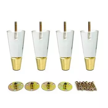 4 шт. акриловые мебельные ножки 4,7 дюйма (120мм) Замена ножек дивана, шкафа, современный прозрачный декор, ножки «сделай сам», конический стиль CHINA