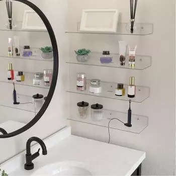 4 шт. акриловые настенные полки с плавающим выступом, толщина 3 мм, настенное хранилище