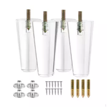 4 шт. акриловые ножки для мебели 4 дюйма стол книжный шкаф современная установка фурнитура подставки