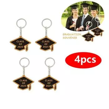 4 шт. акриловый брелок в виде выпускной шапочки плоский брелок в виде шляпы бакалавра брелок в виде шляпы брелок для ключей класс 2025