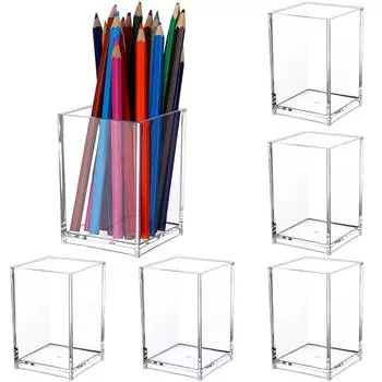 4 шт. акриловый держатель для ручек акриловый горшок для ручек, держатель для ручек квадратный акриловый Penci прозрачный