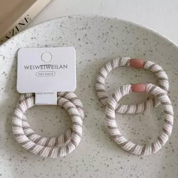 4 шт. эластичные мягкие резинки для волос цвета мороженого, повседневные универсальные маленькие кожаные кольца для волос
