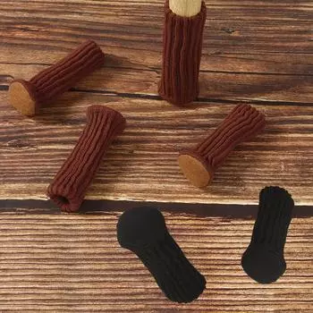 4 шт. эластичные трикотажные чехлы для ножек стульев, нескользящие напольные протекторы, бесшумные чехлы для ножек обеденного стола, прочные моющиеся чехлы для ножек домашнего декора