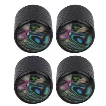 4 шт. электрическая басовая ручка купольная металлическая высококачественная оболочка инкрустированная тон регулятор громкости гитарные детали(цвет чёрный