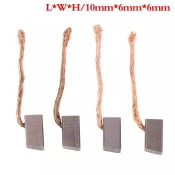 4 шт., электродвигатель, угольная щетка, электроинструмент, вентилятор, графитовые щетки 6X6X10 мм