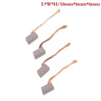 4 шт., электродвигатель, угольная щетка, электроинструмент, вентилятор, графитовые щетки 6X6X10 мм