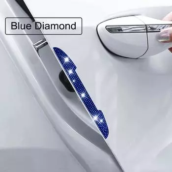 4 шт., алмазная наклейка на зеркало заднего вида для автомобиля, наклейка на автомобиль, наклейка в полоску, блестящие розовые автомобильные аксессуары для женщин, декор автомобиля 4PCS чёрный