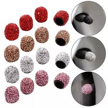 4 шт., алмазные колпачки для клапанов автомобильных шин, блестящие пыленепроницаемые колпачки для колесных клапанов, блестящие хрустальные колпачки для клапанов автомобиля, аксессуары для стайлинга автомобилей белый