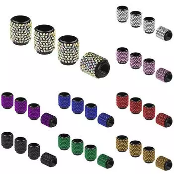 4 шт., алмазные кристаллы, стразы, колпачки для вентилей автомобильных шин, универсальные пылезащитные колпачки для клапанов, шикарные автомобильные аксессуары для женщин красный