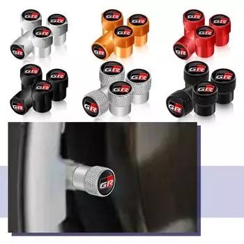 4 шт. алюминиевые автомобильные колпачки для клапанов шестиугольных шин, пылезащитные колпачки для GR Sport Gazoo Racing RAV4 C-HR Avensis Prado, автостайлинг
