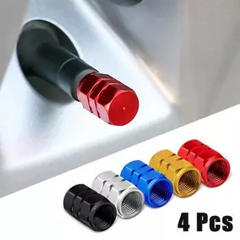 4 шт. алюминиевые колпачки для автомобильных шин, шестигранные литые колпачки для шин, герметичные крышки, водонепроницаемые, пылезащитные для автомобилей, мотоциклов, грузовиков, велосипедов