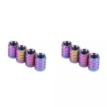 4 шт. алюминиевые колпачки для клапанов шин радужного цвета с 3 канавками в стиле колеса автомобиля