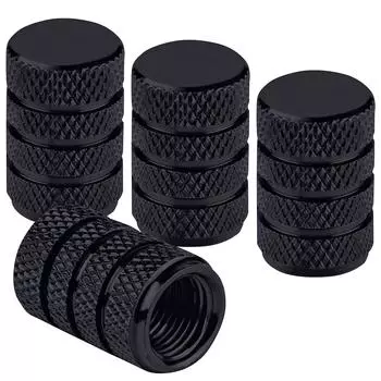 4 шт. алюминиевых колпачков для вентилей, чехлы для шин, нержавеющие металлические колпачки для винтов, для легковых и грузовых автомобилей One Size чёрный