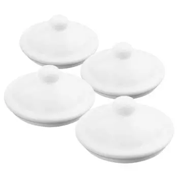 4 шт. эмалированная чашка, эмалированная кружка, крышка для стеклянных кружек, белые чайные крышки для чашек, дорожные принадлежности, кухонная утварь для бара белый