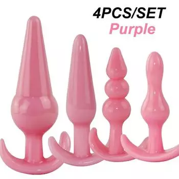 4 шт. Анальная пробка для женщин Дилдо Анальная пробка Вагинальная пробка разных размеров Эротическая анальная пробка Игрушки для взрослых для женщин и мужчин Анальный дилататор