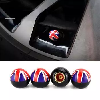 4 шт. Англия Британский флаг Автомобиль Круг Колесо Шина Мяч Воздушный Колпачки на ниппель