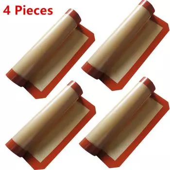 4 шт. / антипригарный силиконовый коврик для выпечки, многоразовый, для выпечки в духовке