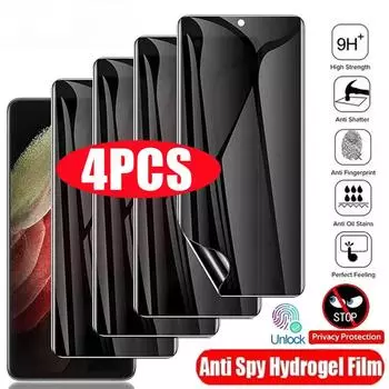 4 шт. антишпионская гидрогелевая пленка для Samsung S23 S21 S22 S24 Ultra S8 S9 S10 Plus S20 FE Galaxy Note 20, защитная пленка для экрана Ultra Privacy Note 8 чистый