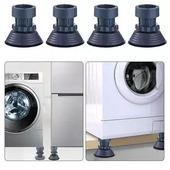 4 шт. антивибрационные накладки на ножки стиральной машины, противоскользящие ножки для стиральной машины и сушилки, останавливают шум при движении, опорные амортизаторы для стиральной машины