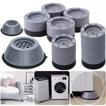 4 шт. антивибрационные подушечки, нескользящий резиновый коврик для ног, опора для стиральной машины, демпферы, подставка, универсальная мебельная подставка для ног Plastic 4pcs