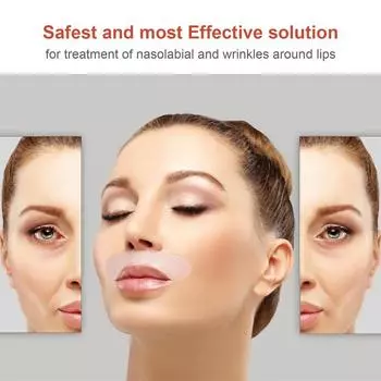 4 шт. антивозрастной коллагеновый пластырь для лица против морщин на губах и линии улыбки, многоразовый силиконовый гель, предотвращает появление носогубных морщин