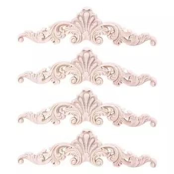 4 шт., аппликации с резьбой по дереву для мебельного шкафа, неокрашенная наклейка, декор