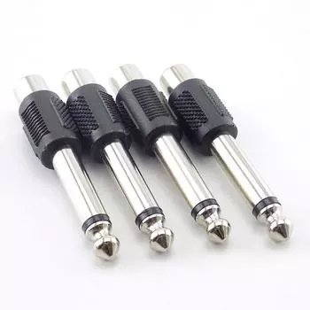 4 шт. аудиоадаптера RCA/AV Female Jack на 6,35 мм 1/4 дюйма Male Mono Connectors Plugs для FM-микрофона своими руками