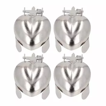 4 шт. Автоматический гаситель свечей, металлический изысканный автоматический гаситель свечей для 0,7?Диаметр 1 дюйм Heart Shape Silver