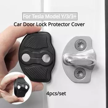 4 шт. Автомобильная дверная демпфирующая подушка для бесшумной работы, силиконовая накладка на пряжку дверного замка для Tesla Model Y/3/3+ Highland 2017-2024, автомобильные аксессуары TPE