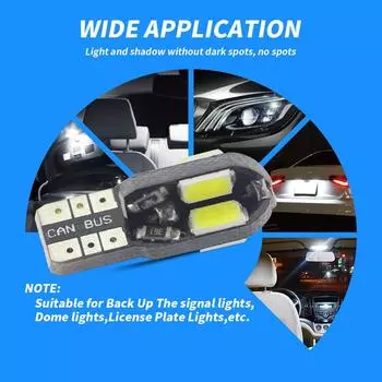 4 шт. Автомобильная лампа T10 Canbus 5630 8SMD Ширина индикатора номерного знака Автомобильная светодиодная маленькая многоцветная лампа