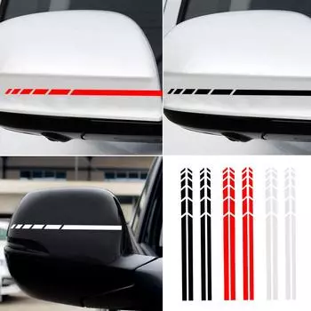 4 шт. автомобильная наклейка на зеркало заднего вида боковая наклейка полоса виниловая грузовик кузов аксессуары универсальные наклейки для украшения автомобиля аксессуары чёрный