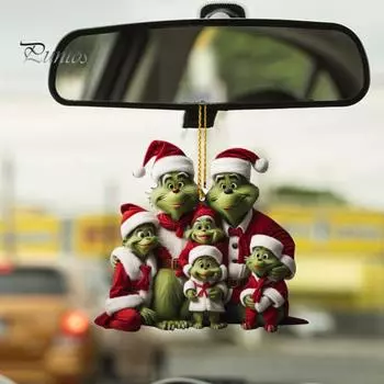 4 шт. Автомобильная подвеска на рождественскую елку, подвесное украшение со шнурком, легко повесить подвеску на зеркало заднего вида, мультяшное подвесное украшение Sets