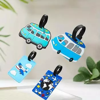 4 шт. автомобильная ПВХ мягкая пластиковая багажная бирка мультяшная багажная бирка посадочный талон карта обложка багажная подвеска 4pcs